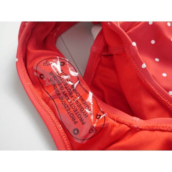 Unique Vintage Red & White Pin Dot Swim Bikini Bottoms M - Picture 3 of 4